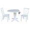 International Concepts 42 in. Solid Wood Dual Drop Leaf Dining Table with 2 Chairs in White K08-42DPT-23B-C613-2 - alternate 4
